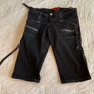 Tripp NYC punk goth rock bondage Capri pants black